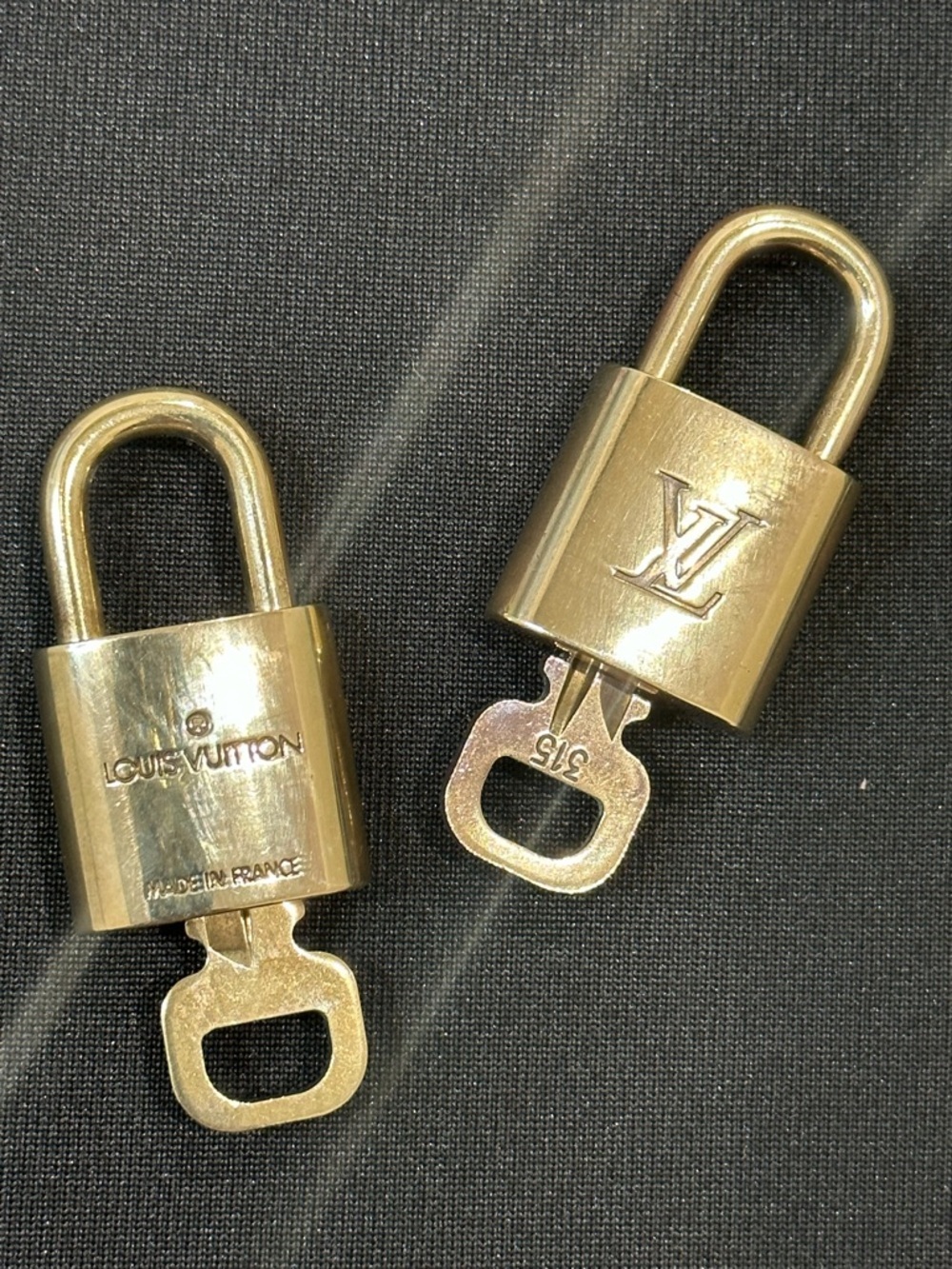 Louis‎ Vuitton Gold Padlock with Key Set